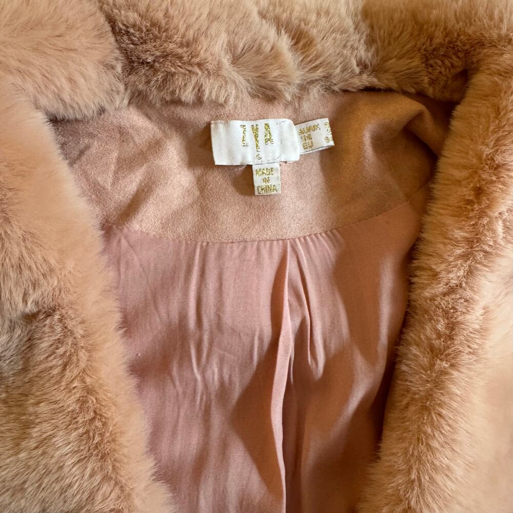 Penny Lane Faux Suede & Faux Fur Coat Boho Almost Famous 1970s Vibe — M - Picture 15 of 15